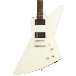 Epiphone Explorer 80s EMG Classic White vue de la table Epiphone Explorer 80s EMG Classic White vue de la table