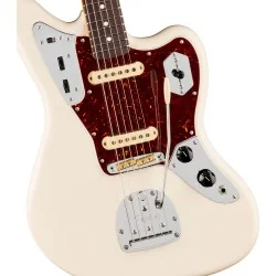 Fender American Professional Jaguar Rosewood Olympic White vue de la table Fender American Professional Jaguar Rosewood Olympic White vue de la table