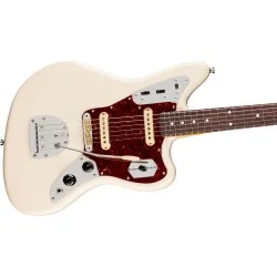 Fender American Professional Jaguar Rosewood Olympic White vue de la table Fender American Professional Jaguar Rosewood Olympic White vue de la table