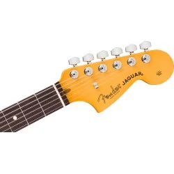 Fender American Professional Jaguar Rosewood Oxblood vue de la tête Fender American Professional Jaguar Rosewood Oxblood vue de la tête