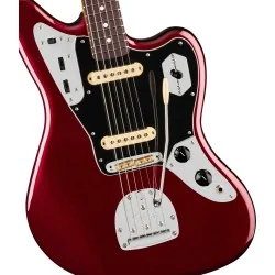 Fender American Professional Jaguar Rosewood Oxblood vue de la table Fender American Professional Jaguar Rosewood Oxblood vue de la table