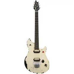 EVH Limited Edition Wolfgang Special Striped Series Distressed Ivory vue de face
