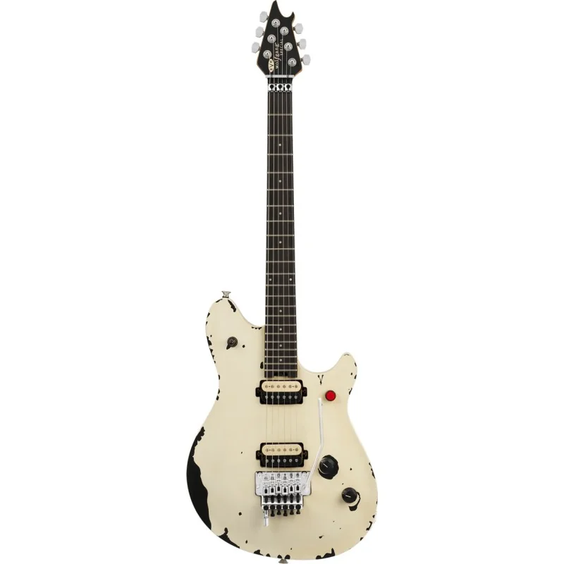 EVH Limited Edition Wolfgang Special Striped Series Distressed Ivory vue de face