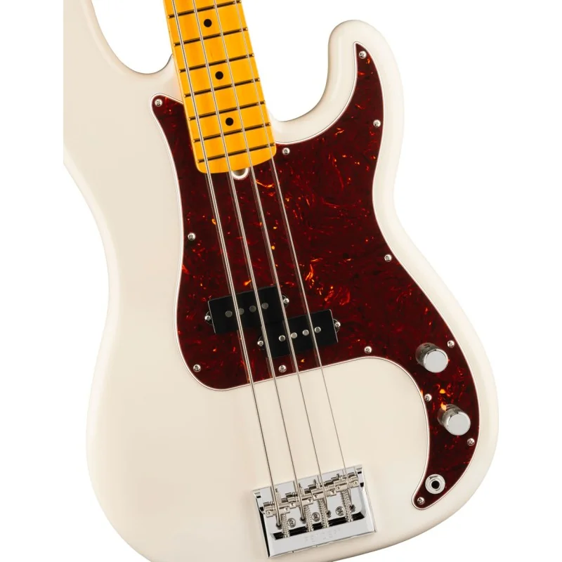 Fender American Professional Precision Bass Maple Olympic White vue de la table