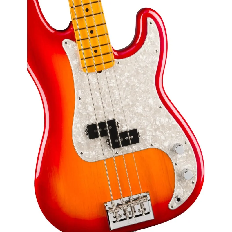 Fender American Professional Precision Bass Maple Aged Cherry Burst vue de la table