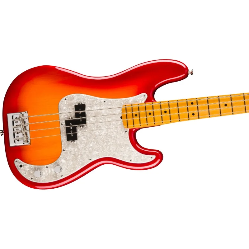 Fender American Professional Precision Bass Maple Aged Cherry Burst vue de la table