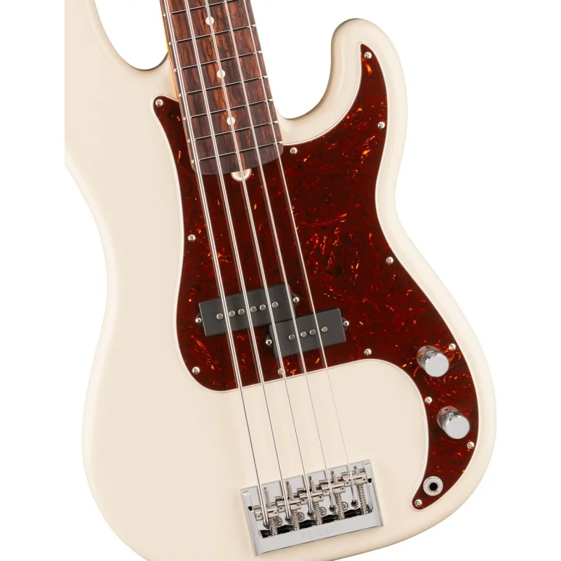 Fender American Professional Precision Bass V Rosewood Olympic White vue de la table