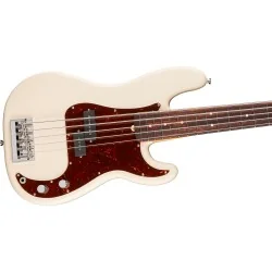 Fender American Professional Precision Bass V Rosewood Olympic White vue de la table