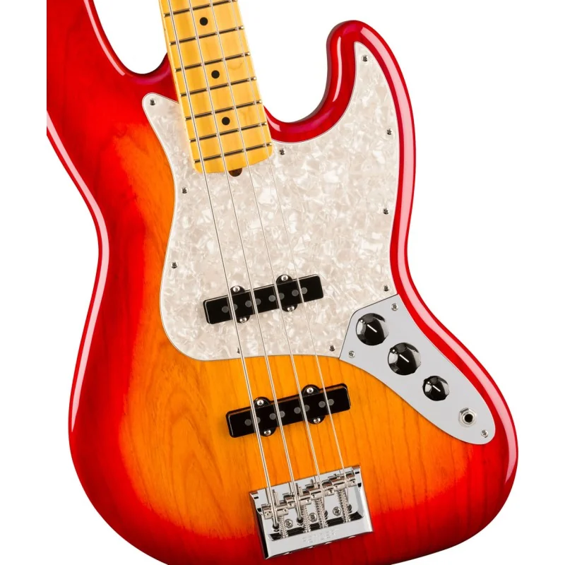 Fender American Professional Jazz Bass Maple Aged Cherry Burst vue de la table