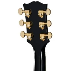 Epiphone Inspired by Gibson Custom Les Paul Custom Ebony vue du dos de la tête Epiphone Inspired by Gibson Custom Les Paul Custom Ebony vue du dos de la tête