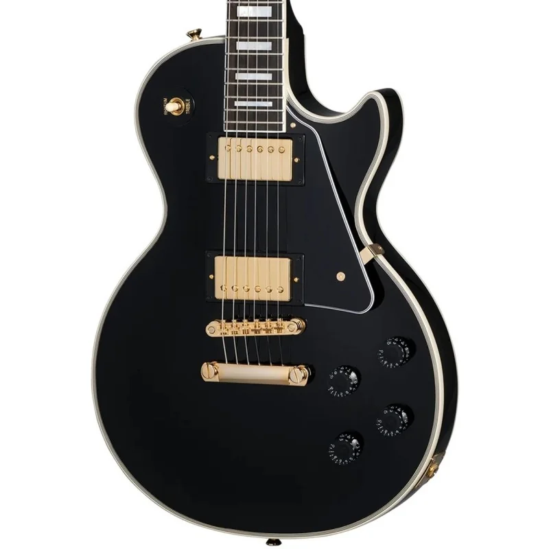 Epiphone Inspired by Gibson Custom Les Paul Custom Ebony vue de la table
