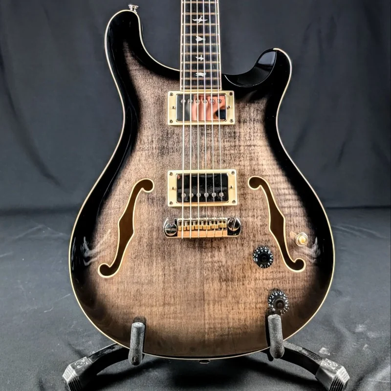 PRS SE Hollowbody II Charcoal Burst - Occasion - Close up