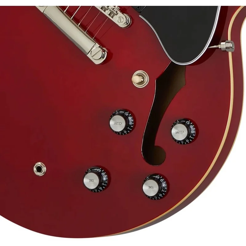 Epiphone ES-335 Cherry Palissandre vue des potards