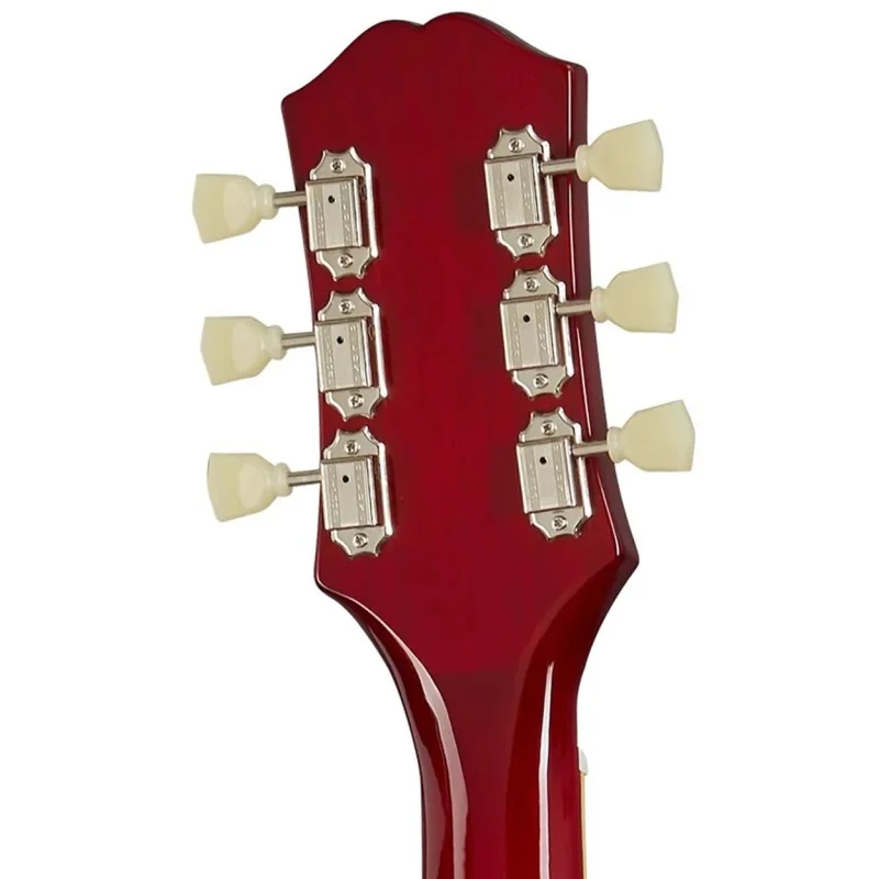 Epiphone ES-335 Cherry Palissandre vue du dos de la tête