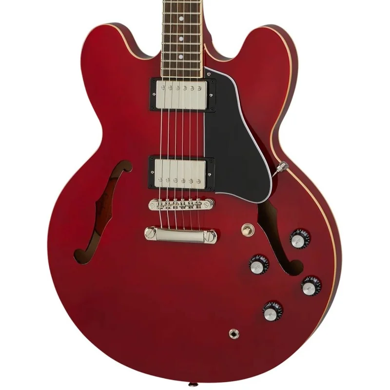 Epiphone ES-335 Cherry Palissandre vue de la table