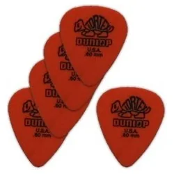 Dunlop 5 Médiators Tortex Souple Orange Dunlop 5 Médiators Tortex Souple Orange
