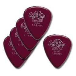 Dunlop 5 Médiators Delrin Très Dur Magenta