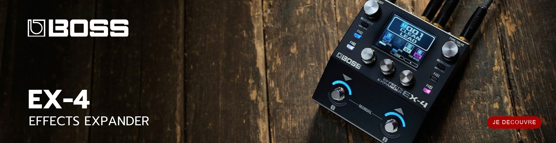 Boss EX4 : 120 effets BOSS pour enrichir votre pedalboard, jusqu’à 4 simultanément.
